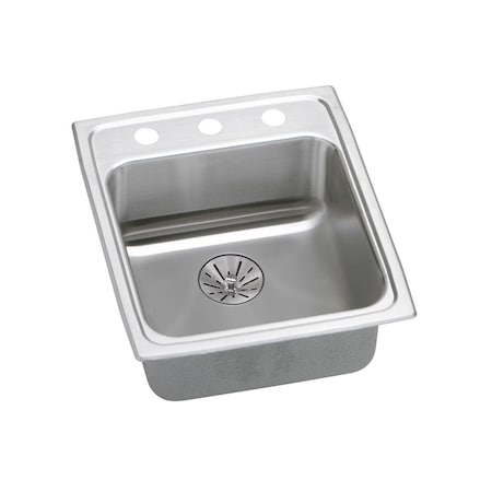 Elkay Lustertone Stainless Steel 15 X 22 X 6-1/2 Single Bowl Top Mount Ada Sink With Perfect Drain LRADQ152265PD1